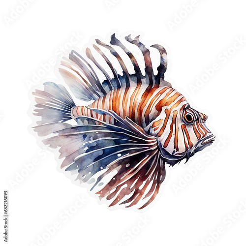 watercolour lion fish