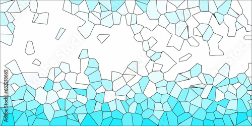 light blue Broken quartz stained Glass Background with purple outlines. Voronoi diagram background. Seamless pattern vector Vintage background. Geometric Retro tiles pattern 