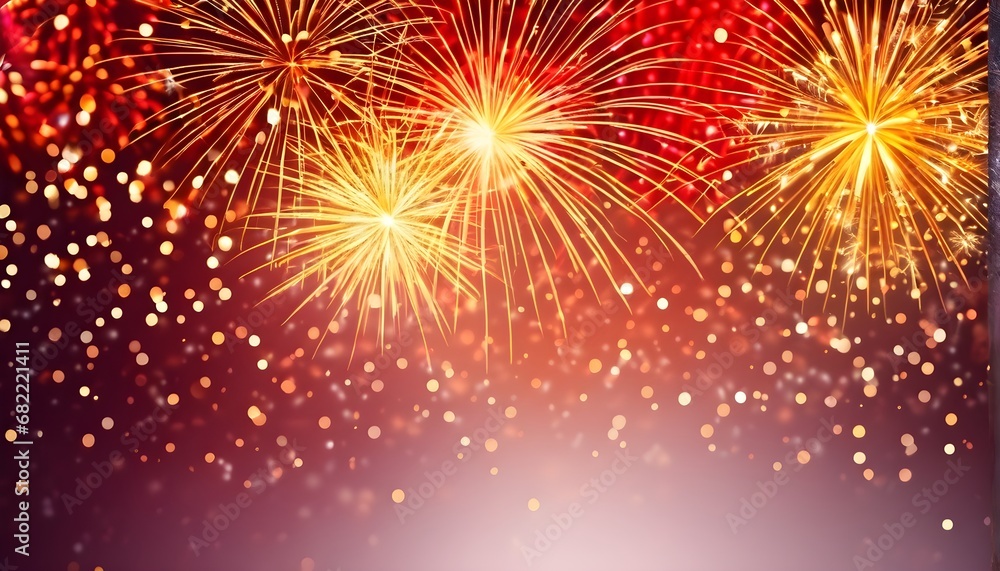 Fototapeta premium Silvesterstimmung - Hintergrundgrafik mit Feuerwerk - Happy New Year