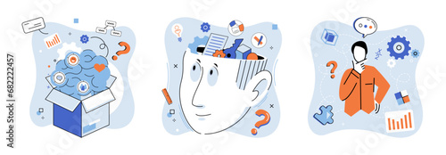 Mindset. Vector illustration. The mindset metaphor serves as bridge between complex concepts Critical thinking is essential for overcoming challenges A positive mindset is foundation for achieving