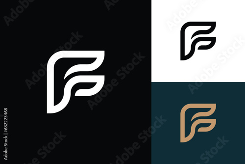 letter f monogram vector logo design photo