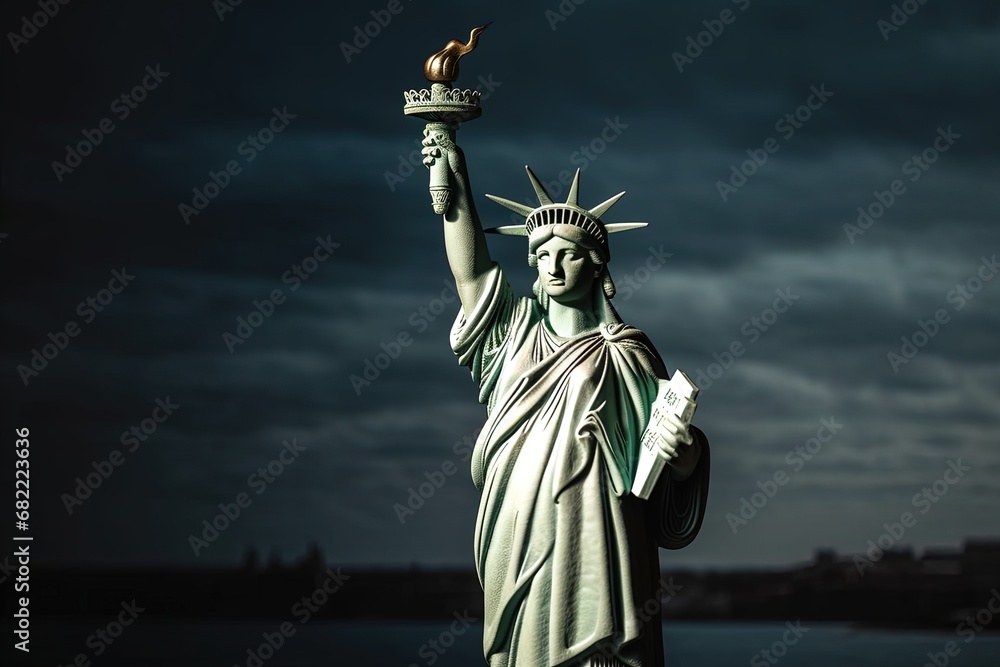 Fototapeta premium American depression, USA democracy problems concept. Sad and dep