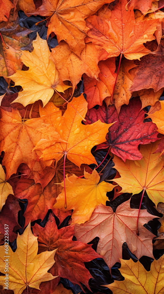 Fototapeta premium autummn leaves a november created with Generative Ai