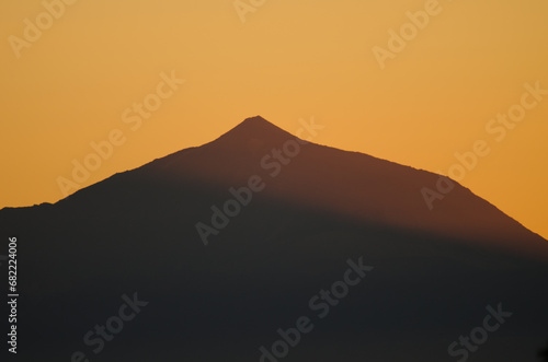 Teide peak and sunset. Tenerife. Canary Islands. Spain.