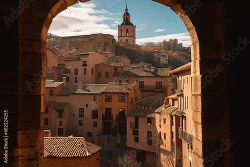 Albarracin, Aragon, Spain. Framed view of medieval city Albarrac photo