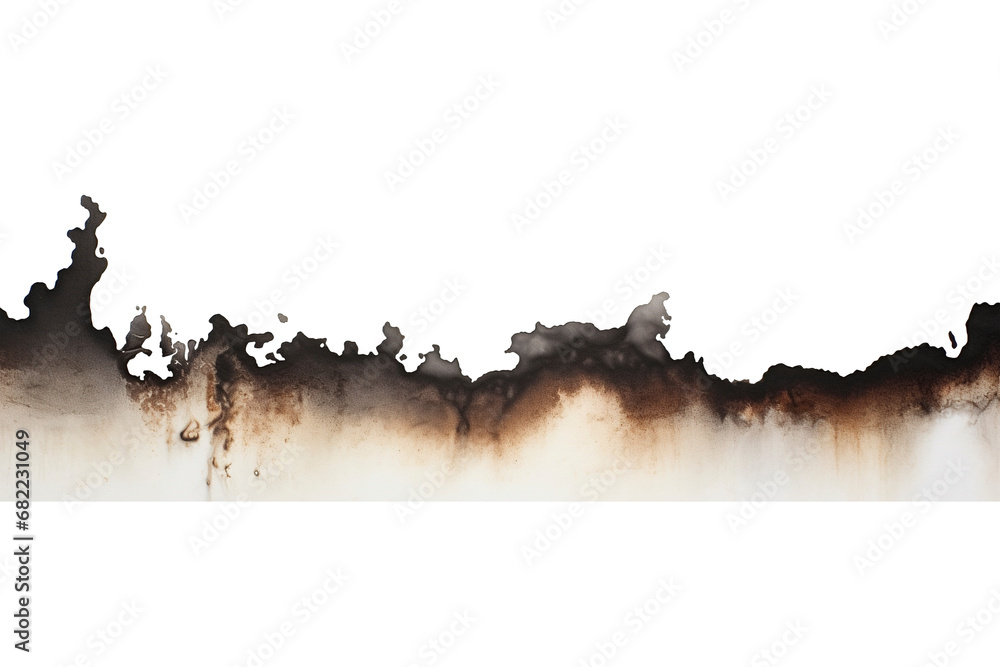 Burnt edge paper on transparent background - obrazy, fototapety, plakaty 