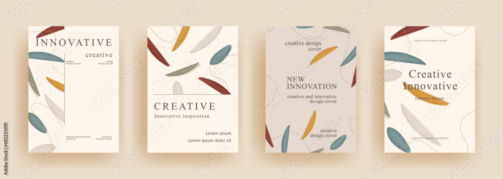 Naklejka premium set of trendy abstract universal template. creative banners design. Vector illustration for card, banner, invitation, social media post, poster, mobile app, advertising