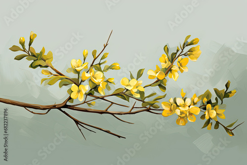 Yellow Apricot Flower, traditional lunar new year in Vietnam photo