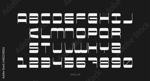 An abstract modern bold alphabet font. digital typography vector illustration design	
