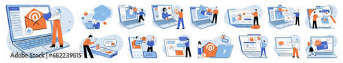 Email marketing vector illustration. Achieving high open rates and click through rates is considered significant achievement in email marketing Newsletter subscriptions provide valuable channel