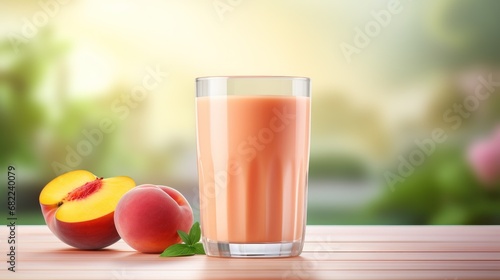 A glass of peach smoothies UHD wallpaper