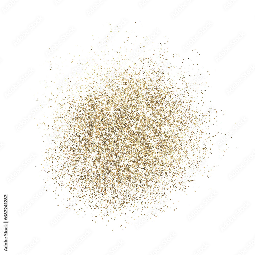 Gold sparkles on transparent background