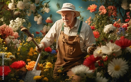 Old age Man One Man's Colorful Oasis Gardening
