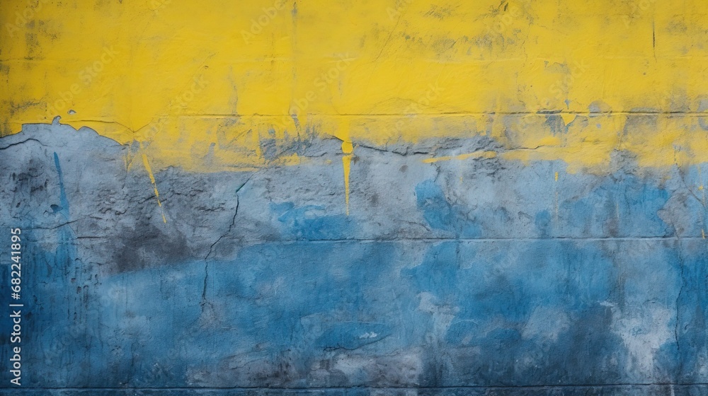 Background with blue and yellow paint. Created with Ai