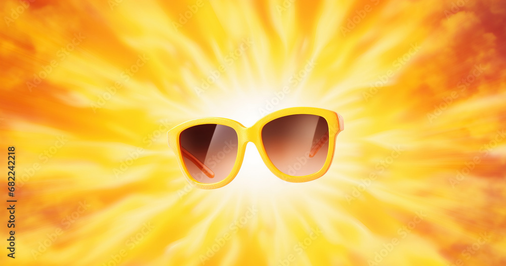 Hot summer sun wears sunglasses