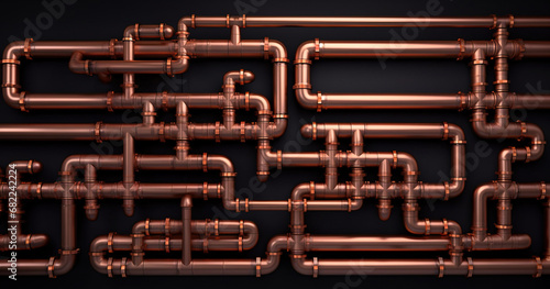 Intricate Cooper pipes system