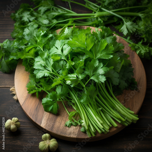photo of coriander herb created with Generative Ai