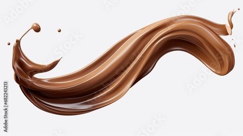 A Beautiful Chaos: A Brown Liquid Splashing on Top of a White Canvas