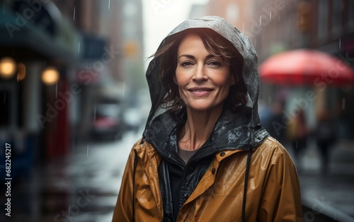 Women Rainy Serenity in the City