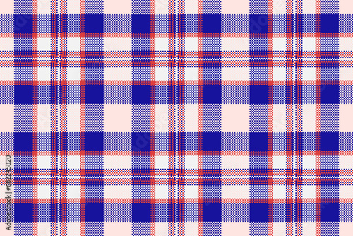 Texture background vector of seamless fabric tartan with a plaid check textile pattern.