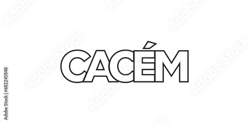Cacem in the Portugal emblem. The design features a geometric style, vector illustration with bold typography in a modern font. The graphic slogan lettering. photo
