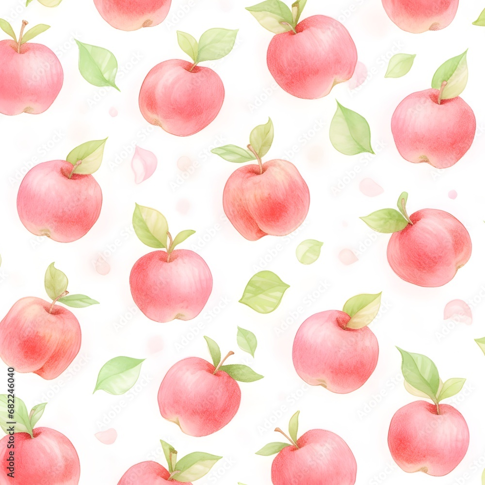 seamless pattern with apples,Generative AI seamless pattern with apples,Generative AI