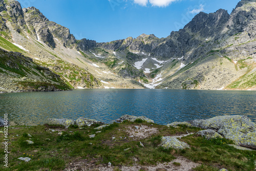 Velke Hincovo pleso lake in High Tatras mountains in Slovakia