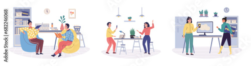 Break room vector illustration. Resting in restful space brings sense peace and tranquility Enjoy break in relaxed and comfortable room Take time to relax and unwind in cozy break room Find