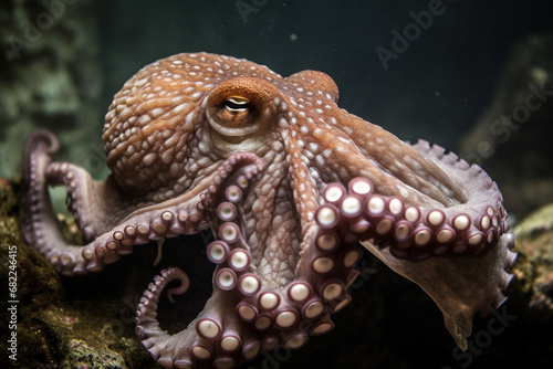 Close-up view of an octopus generative AI © AlexandraDaryl