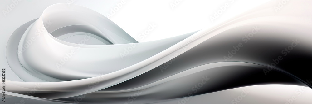 Obraz premium Elegance featuring modern trendy abstract volumetric design in a monochromatic color scheme on a clean background