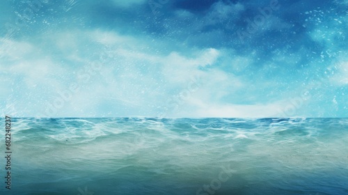 background, an abstract business texture meets the design of a beach, embracing the essence of summer and nature. The font on the computer screen depicts a concept of a sea inspired, grunge character © 2rogan