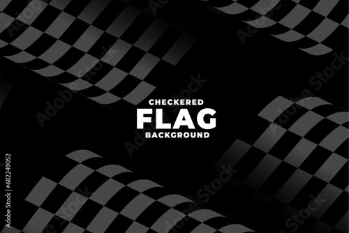 flat racing checkered flag background vector photo