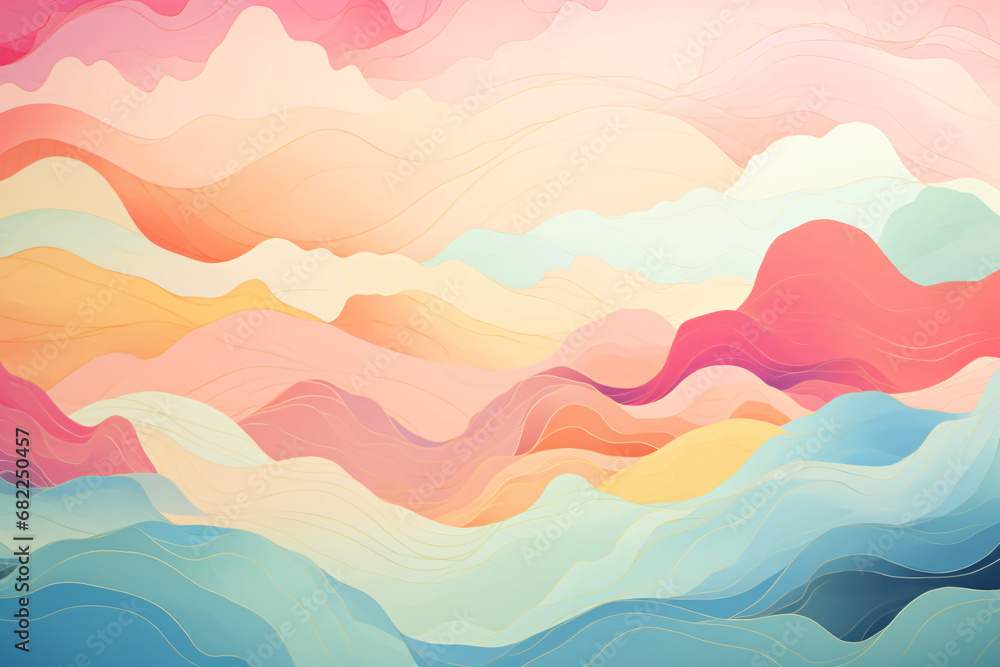 wavy background in pastel colors