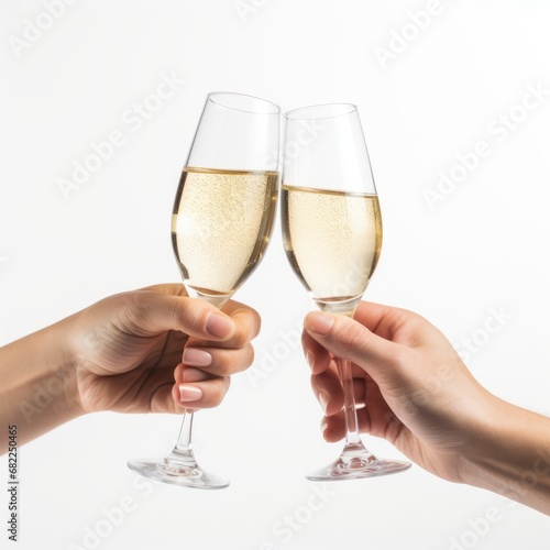 A Toast to Friendship: Two Friends Enjoying a Relaxing Evening with Glasses of Wine in Hand