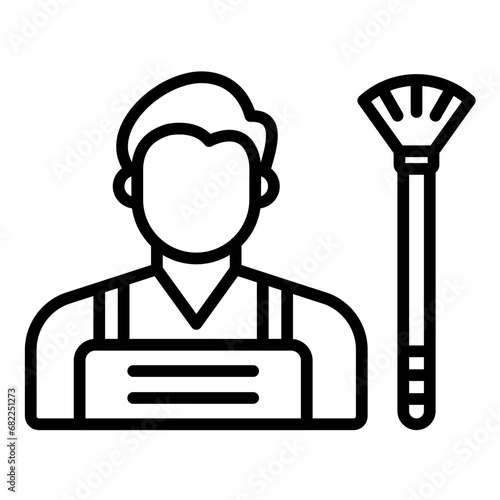 Cleaning Man Icon