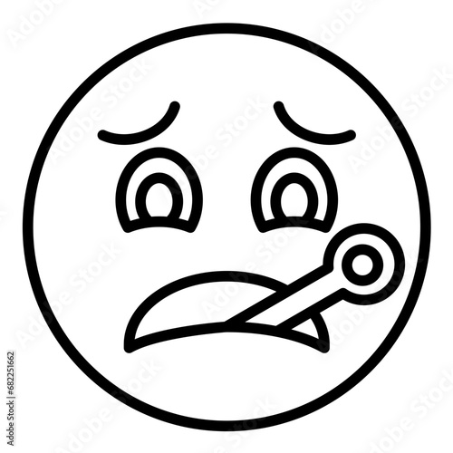 Face with Thermometer Icon