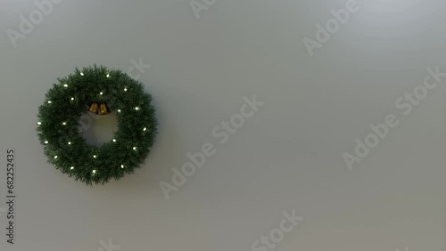Xmas home decoration. Christmas wreath to decorate the front door for the holidays made of spruce.