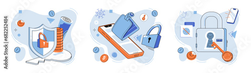 Crypto wallet vector illustration. The crypto wallet metaphor helps us understand intangible nature digital financial transactions Investments in technology based businesses are driving growth digital