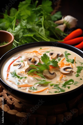 A fragrant and exotic Thai soup with lemongrass, coconut milk