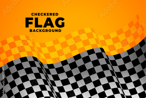 flat racing checkered flag background vector photo