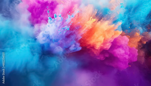Fényképezés Explosion of Dust Paints , happy holi indian concept