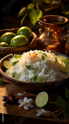 kerala pulav on wooden table surrounded with vegetables ,Pongal Day, Indian Pongal celebration, Indian Celebration
