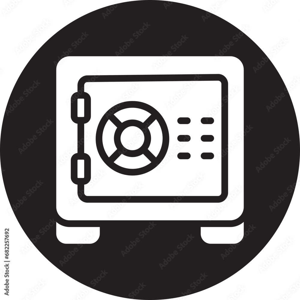safe box glyph icon safe box glyph icon