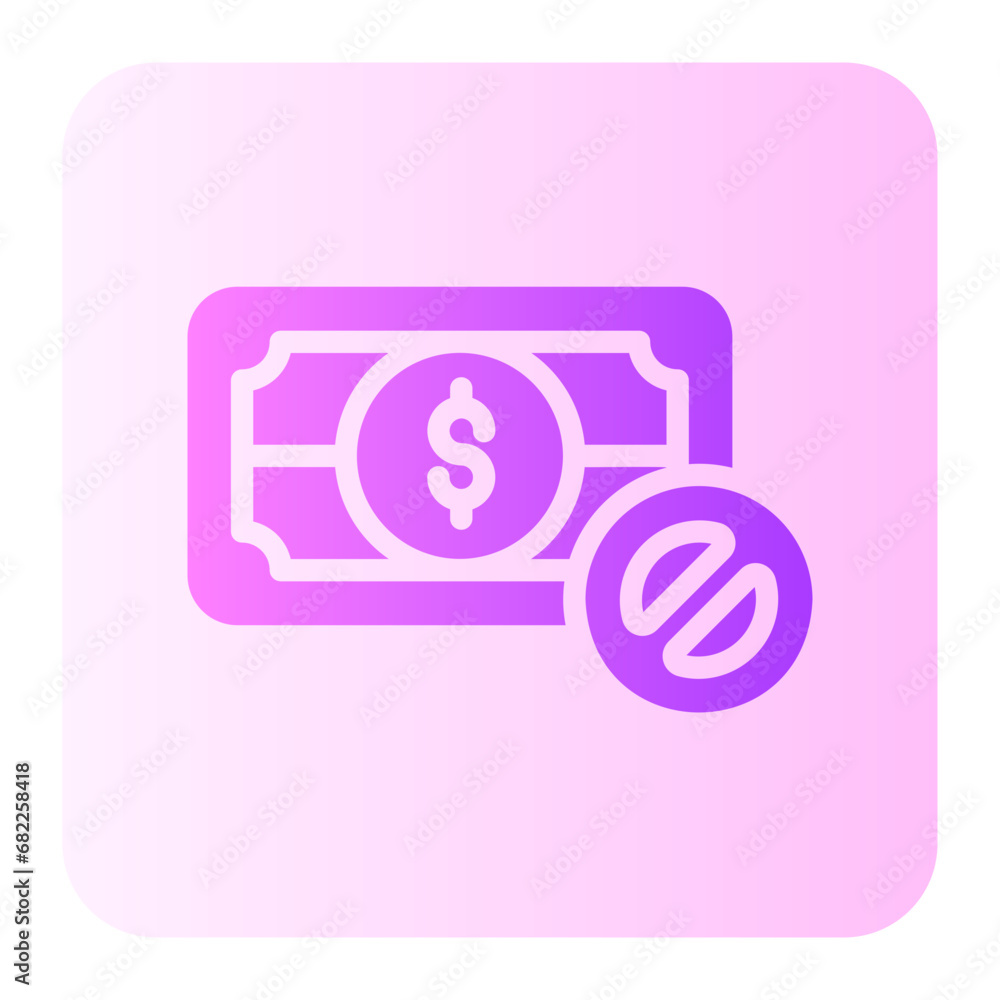 no cash gradient icon no cash gradient icon