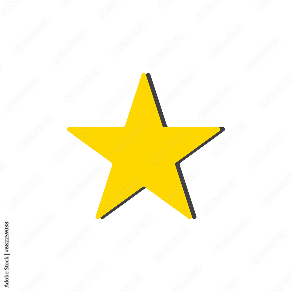 Golden star icon with shade Golden star icon with shade