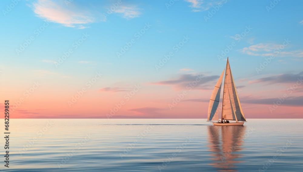 Obraz premium A Serene Voyage on the Endless Blue Waters