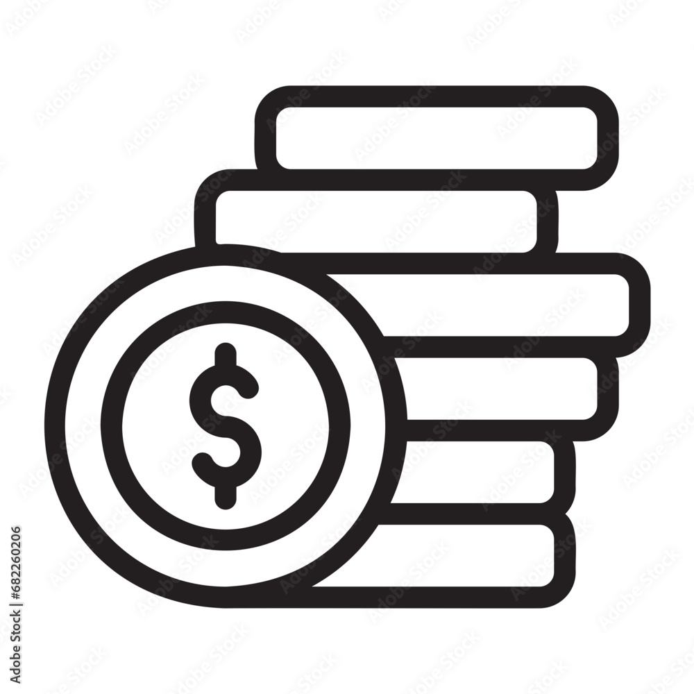 coins line icon