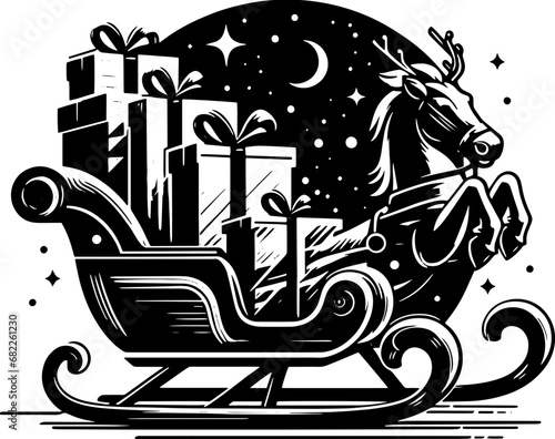 Sleigh and Presents Art