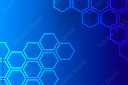 Blue digital art illustration background. Hexagon shape  shiny blue. Background ideas for your design banners  book  Website work  stripes  tiles  background texture wall with copy spaces