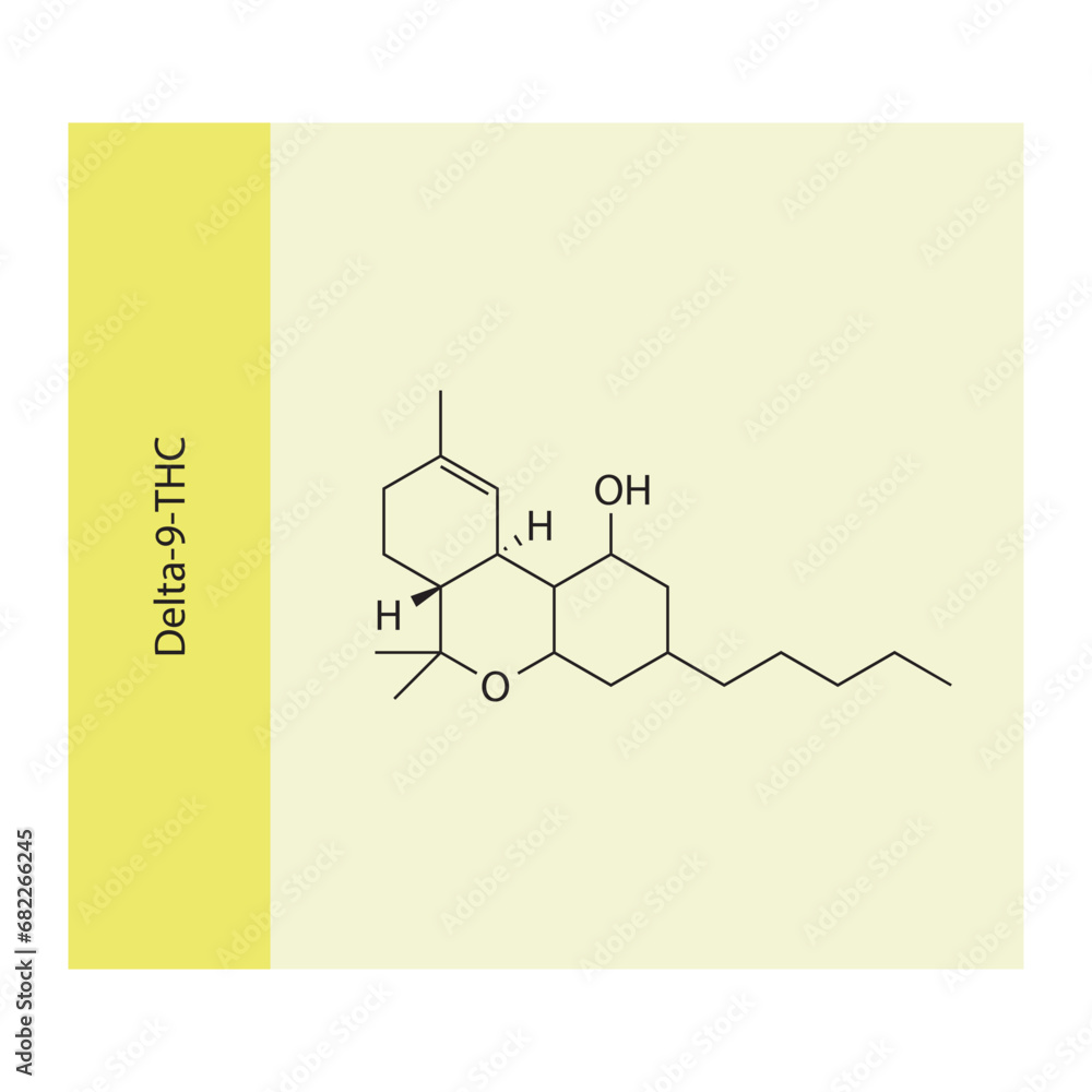 Fototapeta premium Molecular structure diagram of Sphinagnine - a sphingoid base. white Scientific vector illustration.